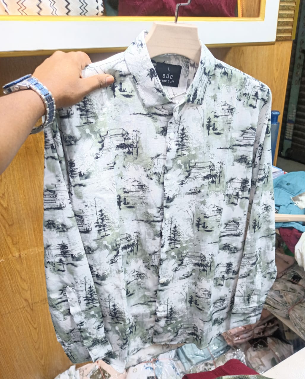 China Saffron Fabrics Print Shirt China Saffron Fabrics Print Shirt